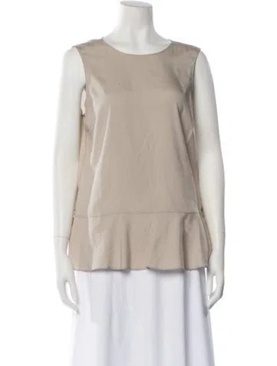 Pre-owned Brunello Cucinelli Silk Crew Neck Top In Neutral
