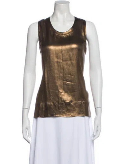Pre-owned Brunello Cucinelli Silk Crew Neck Top In Neutral