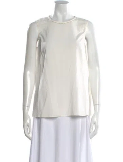 Pre-owned Brunello Cucinelli Silk Crew Neck Top In Neutral