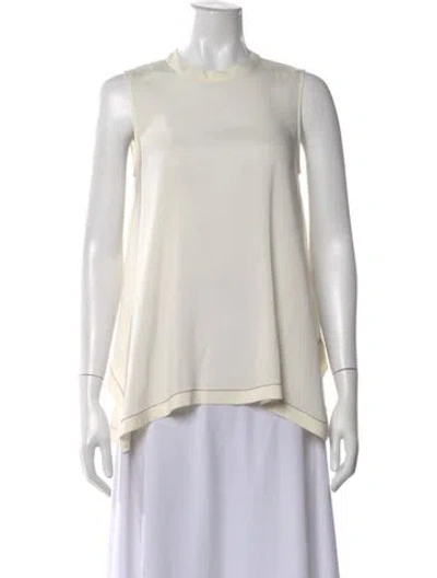 Pre-owned Brunello Cucinelli Silk Crew Neck Top In Neutral
