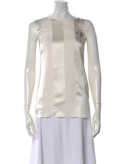 Pre-owned Brunello Cucinelli Silk Crew Neck Top In Neutral