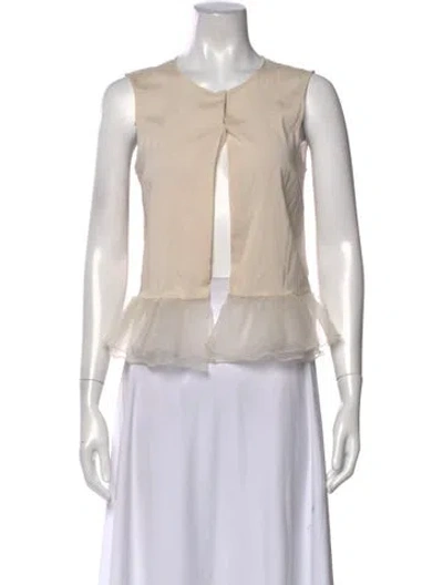Pre-owned Brunello Cucinelli Silk Crew Neck Top In Neutral
