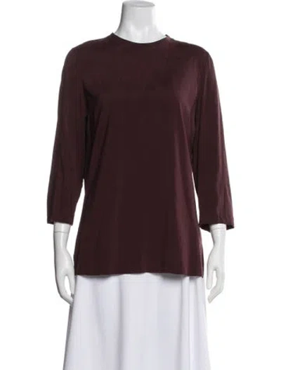 Pre-owned Brunello Cucinelli Silk Crew Neck Top In Red