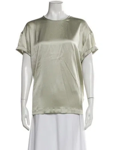 Pre-owned Brunello Cucinelli Silk Crew Neck Top W/ Tags In Green
