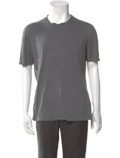 Pre-owned Brunello Cucinelli Silk Crew Neck T-shirt In Gray
