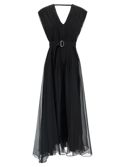 Brunello Cucinelli Silk Dress Dresses Black