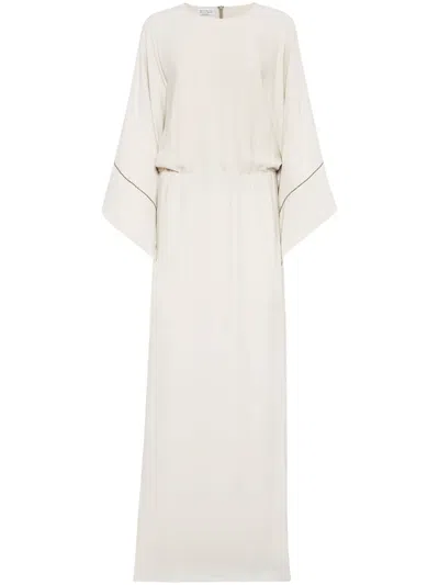 Brunello Cucinelli Silk Dress In White