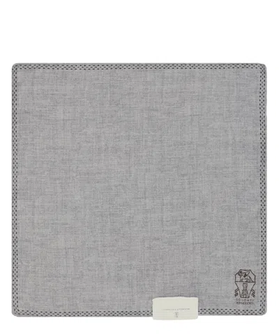 Brunello Cucinelli Silk Foulard In Grey