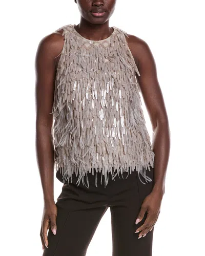 Brunello Cucinelli Silk Fringe Tank In White