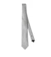 Brunello Cucinelli Silk Geometric Jacquard Tie In White