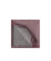 Brunello Cucinelli Silk Geometric-pattern Pocket Square In Burgundy