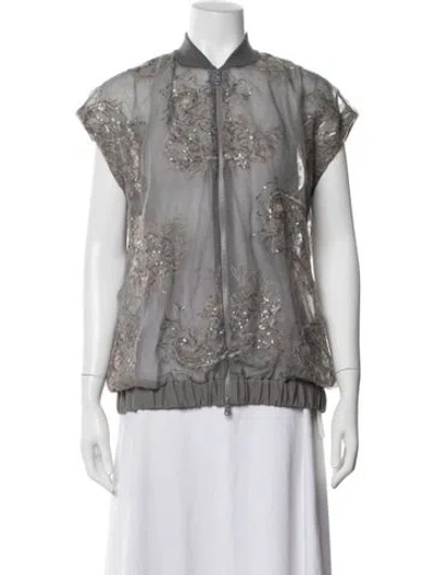 Pre-owned Brunello Cucinelli Silk Jacket In Gray