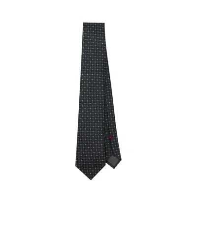 Brunello Cucinelli Silk Jacquard Tie In Blue