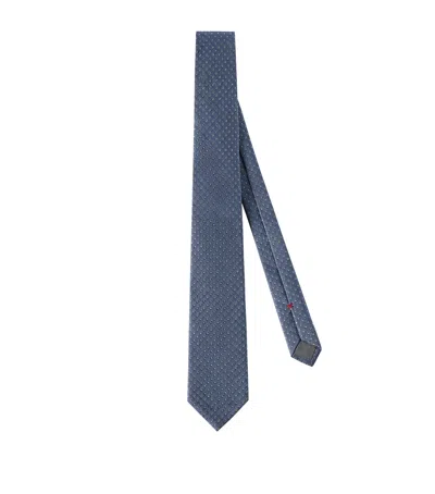 Brunello Cucinelli Silk Jacquard Tie In Blue
