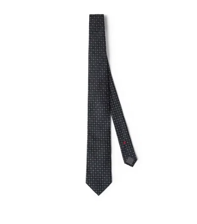 Brunello Cucinelli Silk Jacquard Tie In Gray