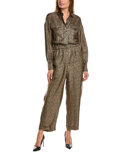 Brunello Cucinelli Silk Jumpsuit In Multi