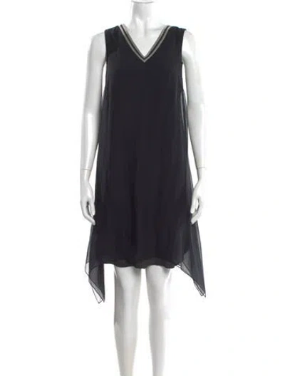 Pre-owned Brunello Cucinelli Silk Knee-length Dress In Black