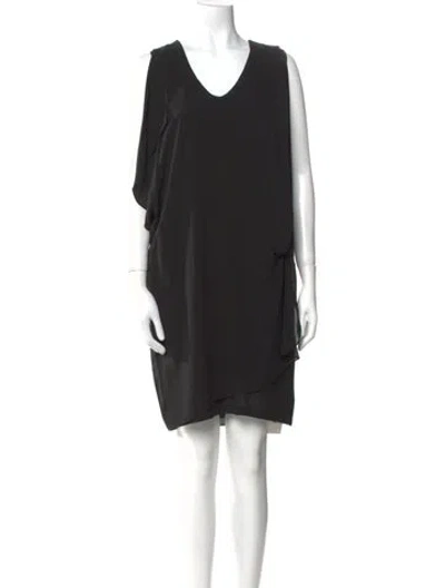 Pre-owned Brunello Cucinelli Silk Knee-length Dress In Black