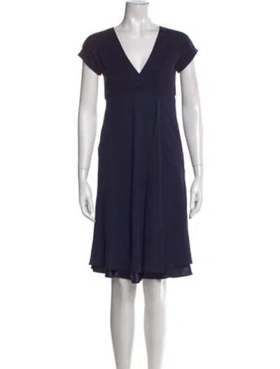 Pre-owned Brunello Cucinelli Silk Knee-length Dress In Blue