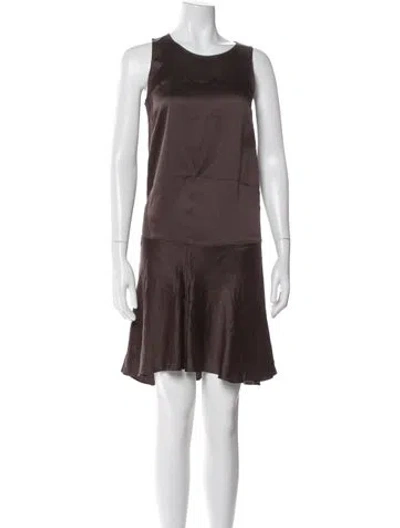 Pre-owned Brunello Cucinelli Silk Knee-length Dress In Brown