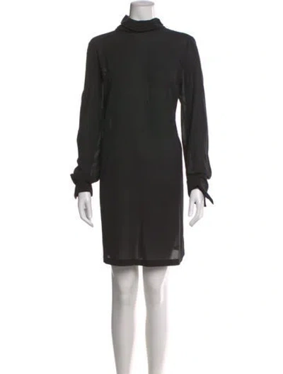 Pre-owned Brunello Cucinelli Silk Knee-length Dress In Gray