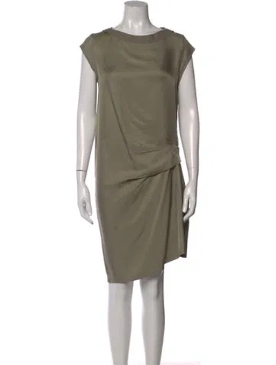 Pre-owned Brunello Cucinelli Silk Knee-length Dress In Green