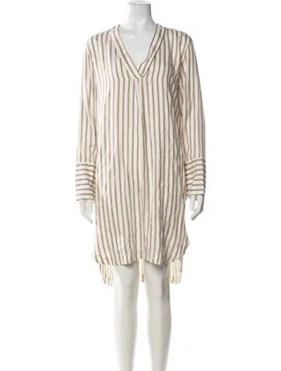 Pre-owned Brunello Cucinelli Silk Knee-length Dress In Neutral