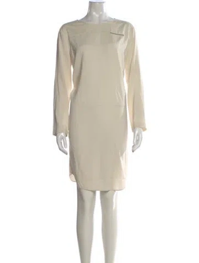 Pre-owned Brunello Cucinelli Silk Knee-length Dress In Neutral