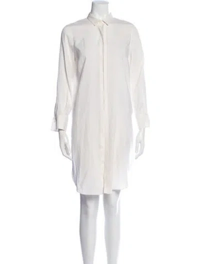 Pre-owned Brunello Cucinelli Silk Knee-length Dress In Neutrals