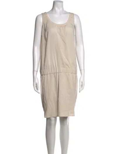 Pre-owned Brunello Cucinelli Silk Knee-length Dress In Neutrals