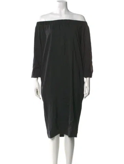 Pre-owned Brunello Cucinelli Silk Knee-length Dress W/ Tags In Black