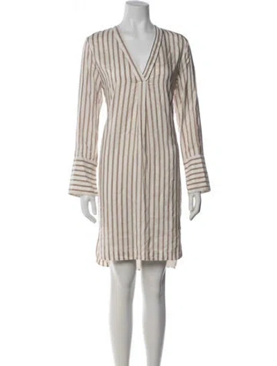 Pre-owned Brunello Cucinelli Silk Knee-length Dress W/ Tags In Multicolor