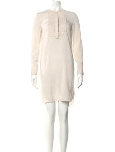 Pre-owned Brunello Cucinelli Silk Knee-length Dress In White