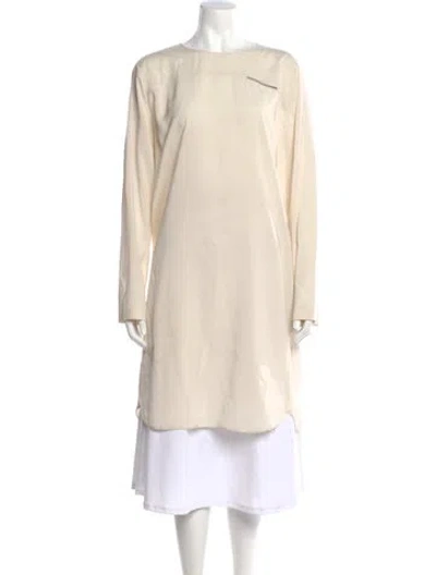 Pre-owned Brunello Cucinelli Silk Knee-length Dress In White