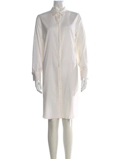 Pre-owned Brunello Cucinelli Silk Knee-length Dress In White
