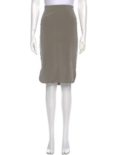 Pre-owned Brunello Cucinelli Silk Knee-length Skirt In Gray