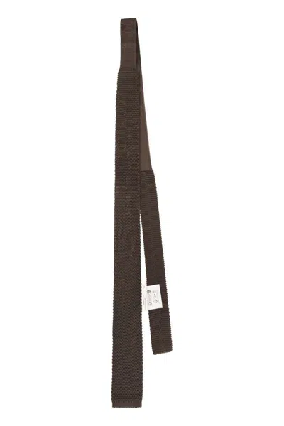 Brunello Cucinelli Silk Knit Tie In Brown