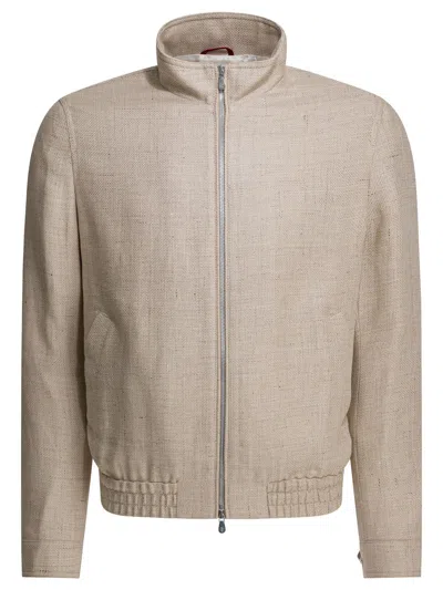 Brunello Cucinelli Silk Linen And Wool Hopsack Jacket