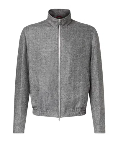 Brunello Cucinelli Silk, Linen, And Wool Jacket In Gray