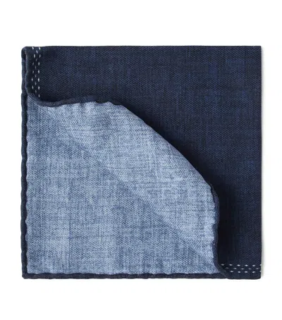 BRUNELLO CUCINELLI SILK LOGO POCKET SQUARE