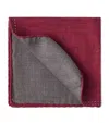 Brunello Cucinelli Silk Logo Pocket Square In Red