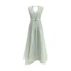 Brunello Cucinelli V-neck Flowing Silk Long Dress