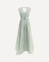 Brunello Cucinelli V-neck Flowing Silk Long Dress