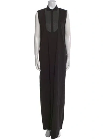 Pre-owned Brunello Cucinelli Silk Long Dress In Black