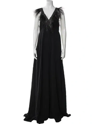 Pre-owned Brunello Cucinelli Silk Long Dress In Black