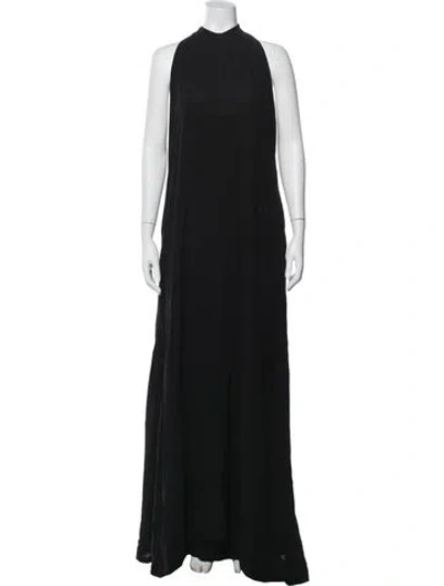 Pre-owned Brunello Cucinelli Silk Long Dress In Black