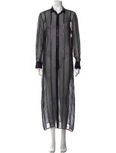 Pre-owned Brunello Cucinelli Silk Long Dress In Black