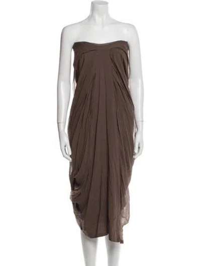 Pre-owned Brunello Cucinelli Silk Long Dress In Brown