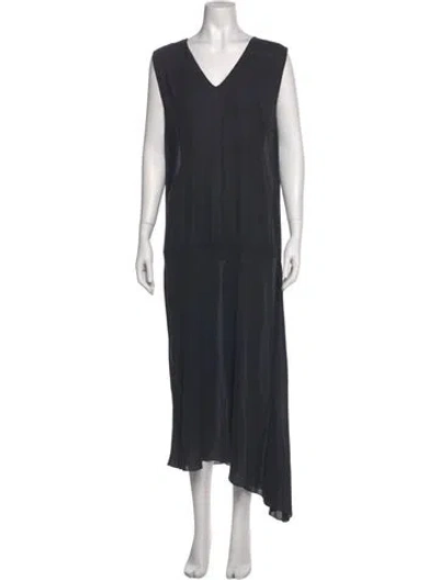 Pre-owned Brunello Cucinelli Silk Long Dress In Gray