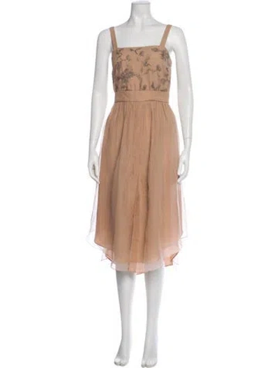 Pre-owned Brunello Cucinelli Silk Long Dress In Neutral